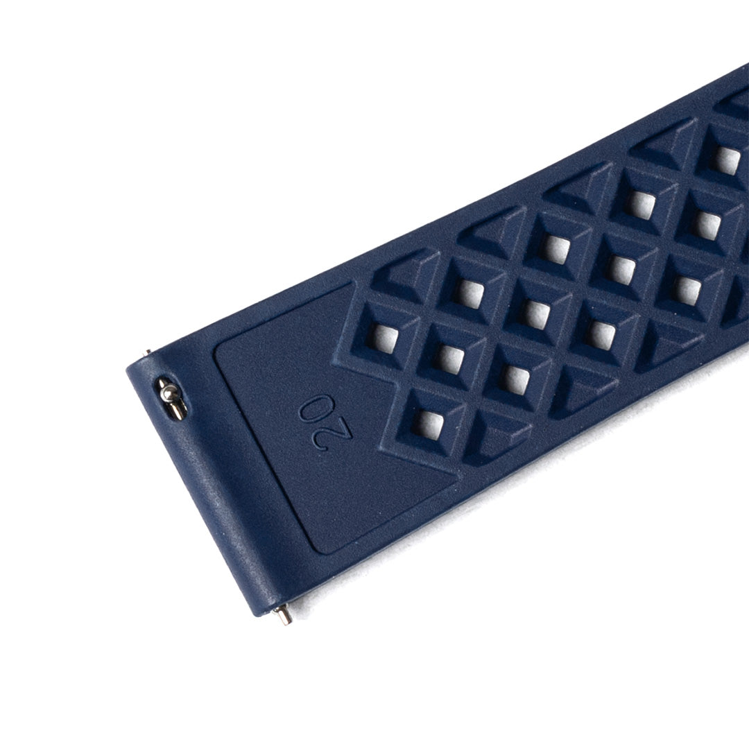 time+ FKM Rubber Tropical Quick Release Watch Strap Navy