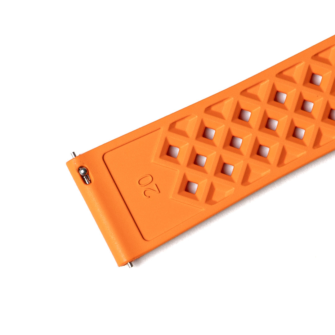 time+ FKM Rubber Tropical Quick Release Watch Strap Orange