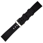 time+ FKM Rubber Raised Line Quick Release Watch Strap Black