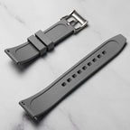 time+ FKM Rubber Raised Line Quick Release Watch Strap Grey