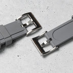 time+ FKM Rubber Raised Line Quick Release Watch Strap Grey
