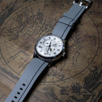 time+ FKM Rubber Raised Line Quick Release Watch Strap Grey