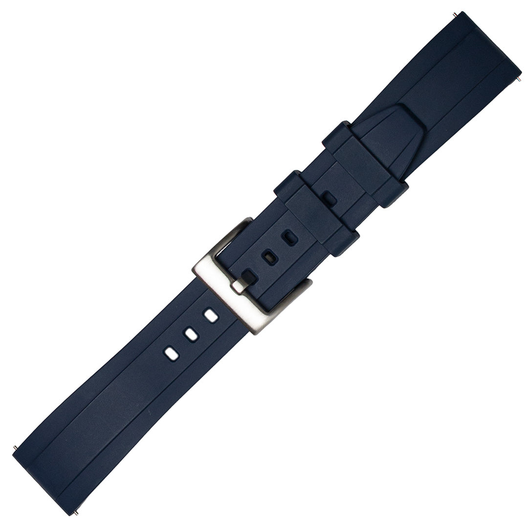 time+ FKM Rubber Raised Line Quick Release Watch Strap Navy