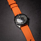 time+ FKM Rubber Raised Line Quick Release Watch Strap Orange