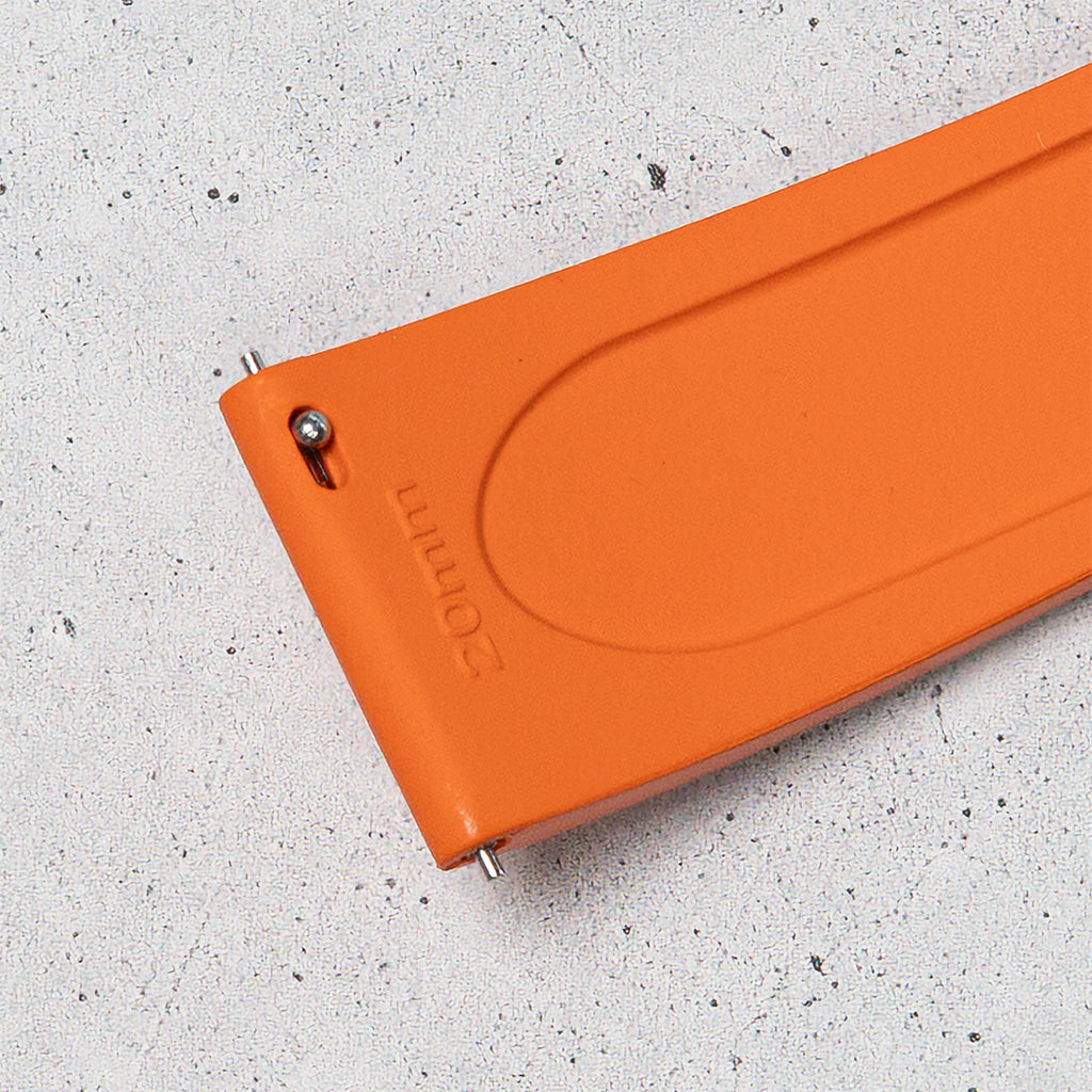 time+ FKM Rubber Raised Line Quick Release Watch Strap Orange
