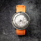 time+ FKM Rubber Raised Line Quick Release Watch Strap / Orange