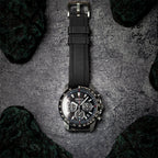time+ FKM Rubber Raised Line Quick Release Watch Strap Black