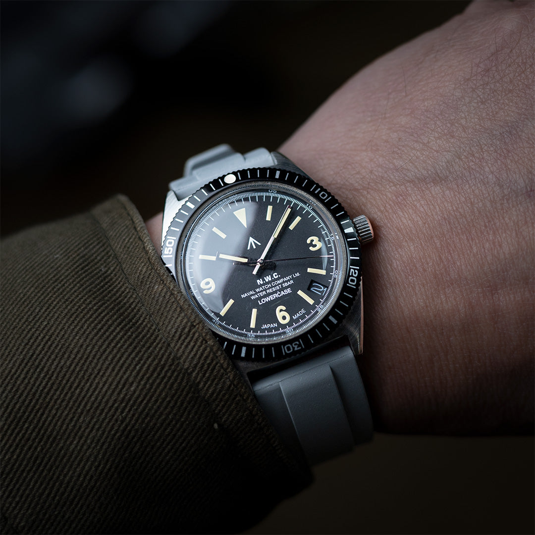 time+ FKM Rubber Raised Line Quick Release Watch Strap Grey