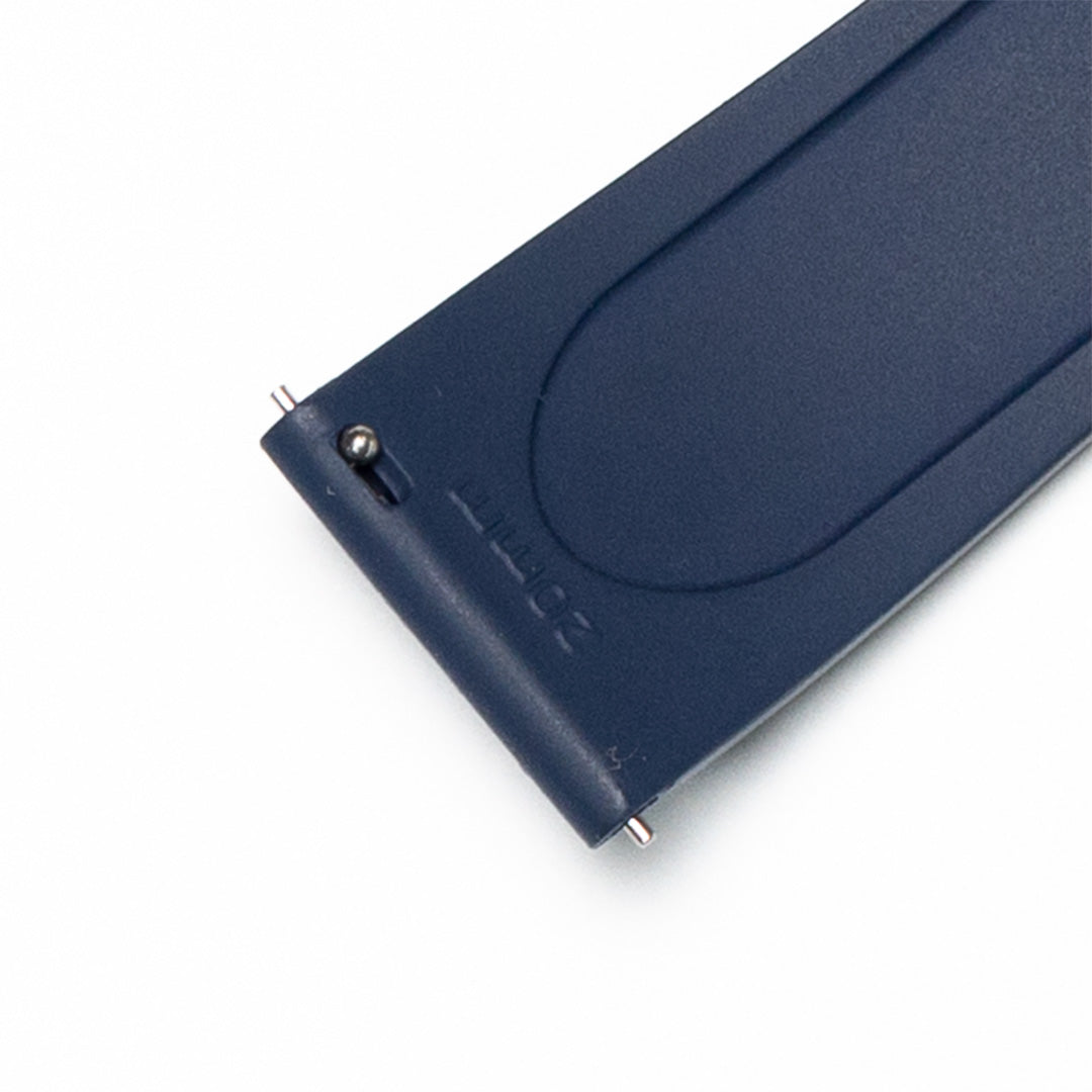time+ FKM Rubber Raised Line Quick Release Watch Strap Navy
