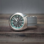 time+ FKM Rubber Raised Line Quick Release Watch Strap Grey