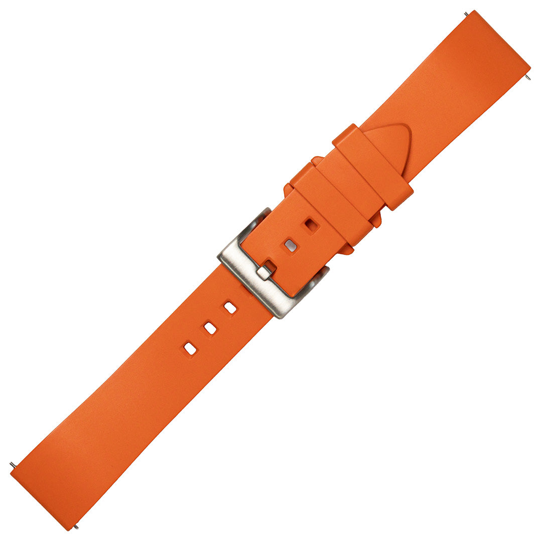 time+ FKM Rubber Smooth Quick Release Watch Strap / Orange
