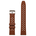 time+ FKM Rubber Tropical Quick Release Watch Strap Brown