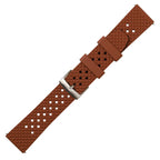 time+ FKM Rubber Tropical Quick Release Watch Strap Brown