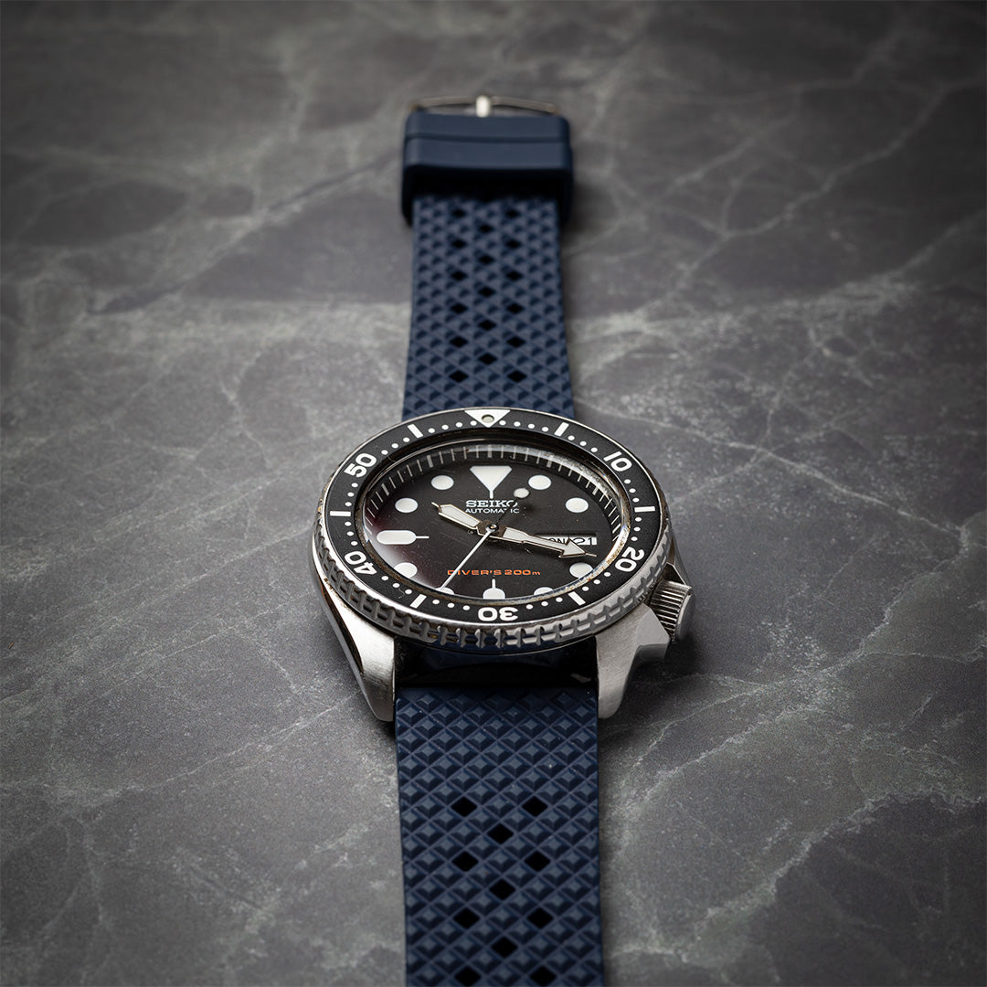 time+ FKM Rubber Tropical Quick Release Watch Strap Navy