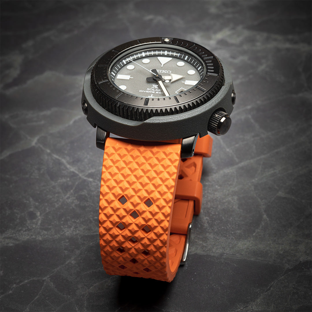 time+ FKM Rubber Tropical Quick Release Watch Strap Orange
