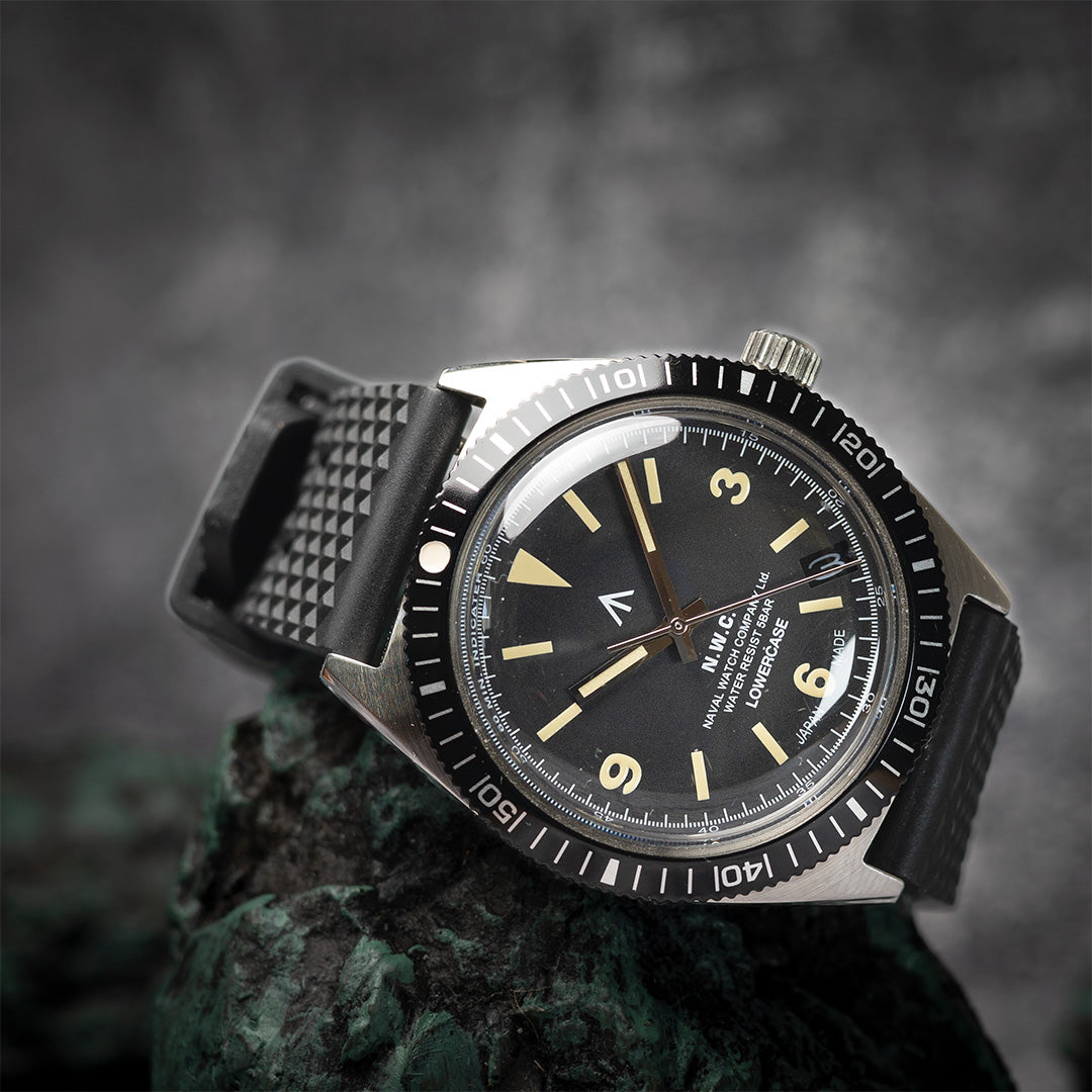 time+ FKM Rubber Tropical Quick Release Watch Strap Black