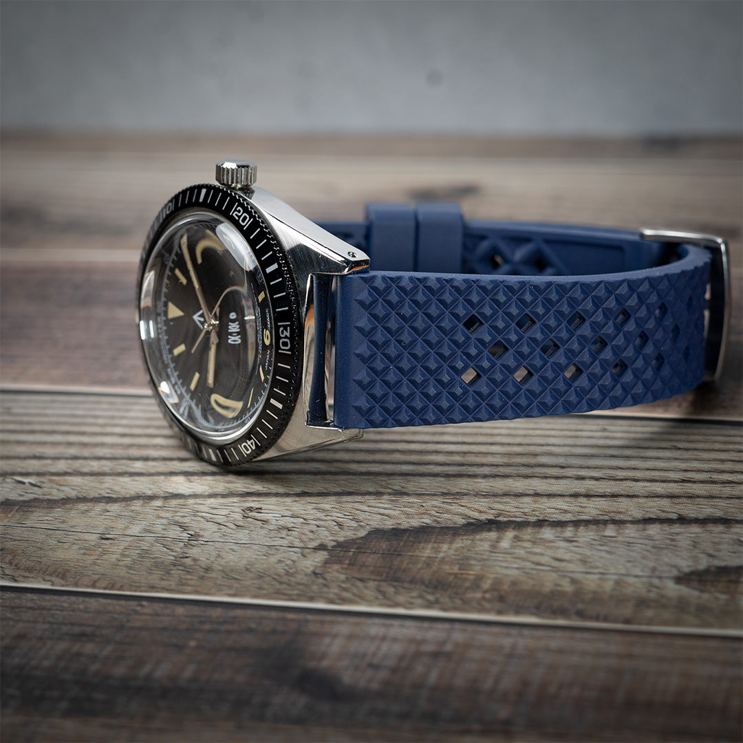 time+ FKM Rubber Tropical Quick Release Watch Strap Navy