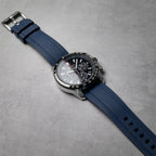 time+ FKM Rubber Raised Line Quick Release Watch Strap Navy