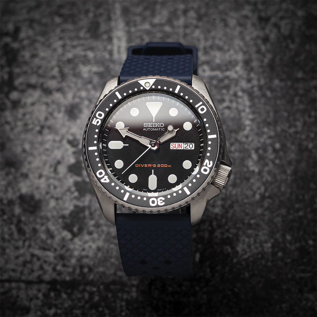 time+ FKM Rubber Tropical Quick Release Watch Strap Navy