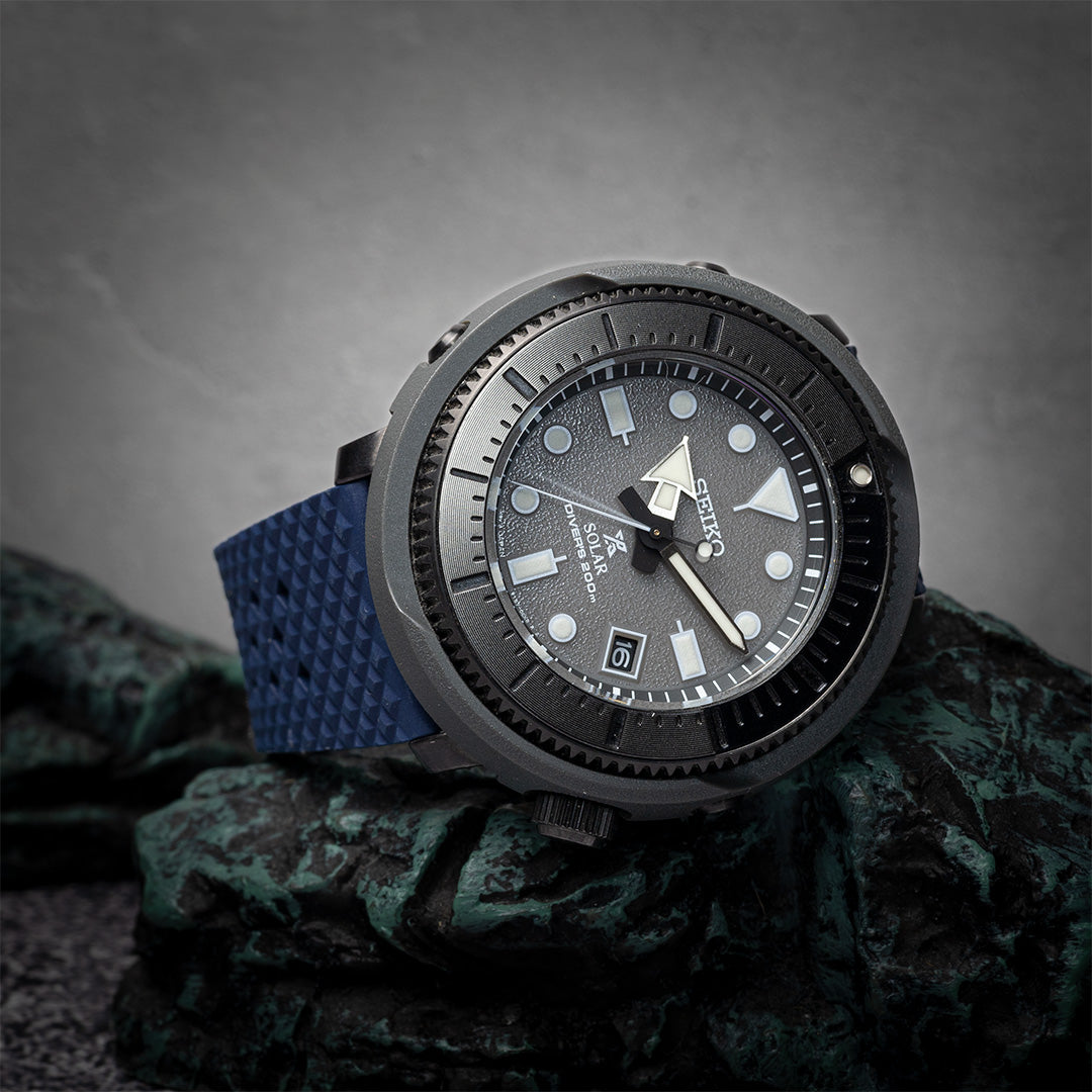 time+ FKM Rubber Tropical Quick Release Watch Strap Navy