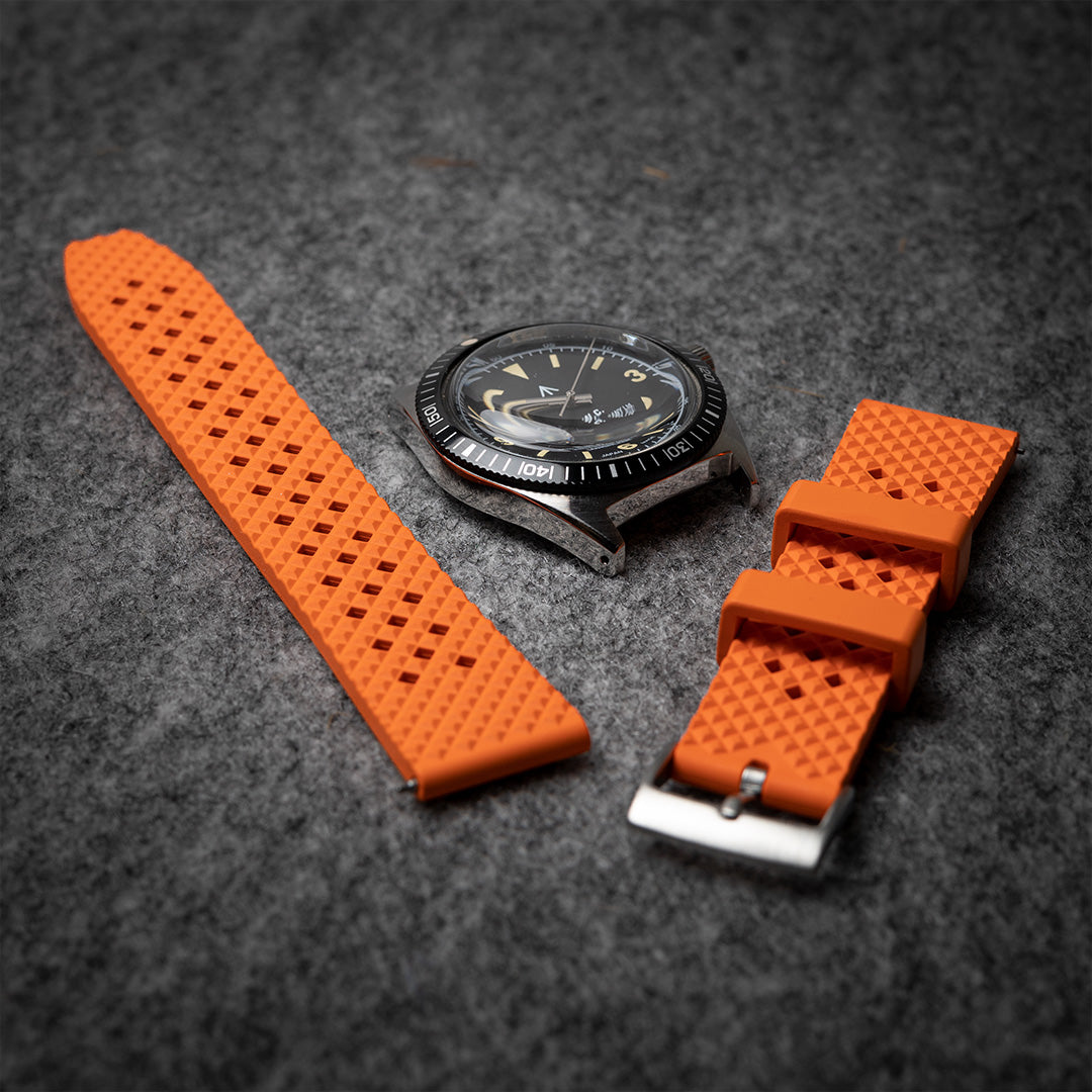time+ FKM Rubber Tropical Quick Release Watch Strap Orange