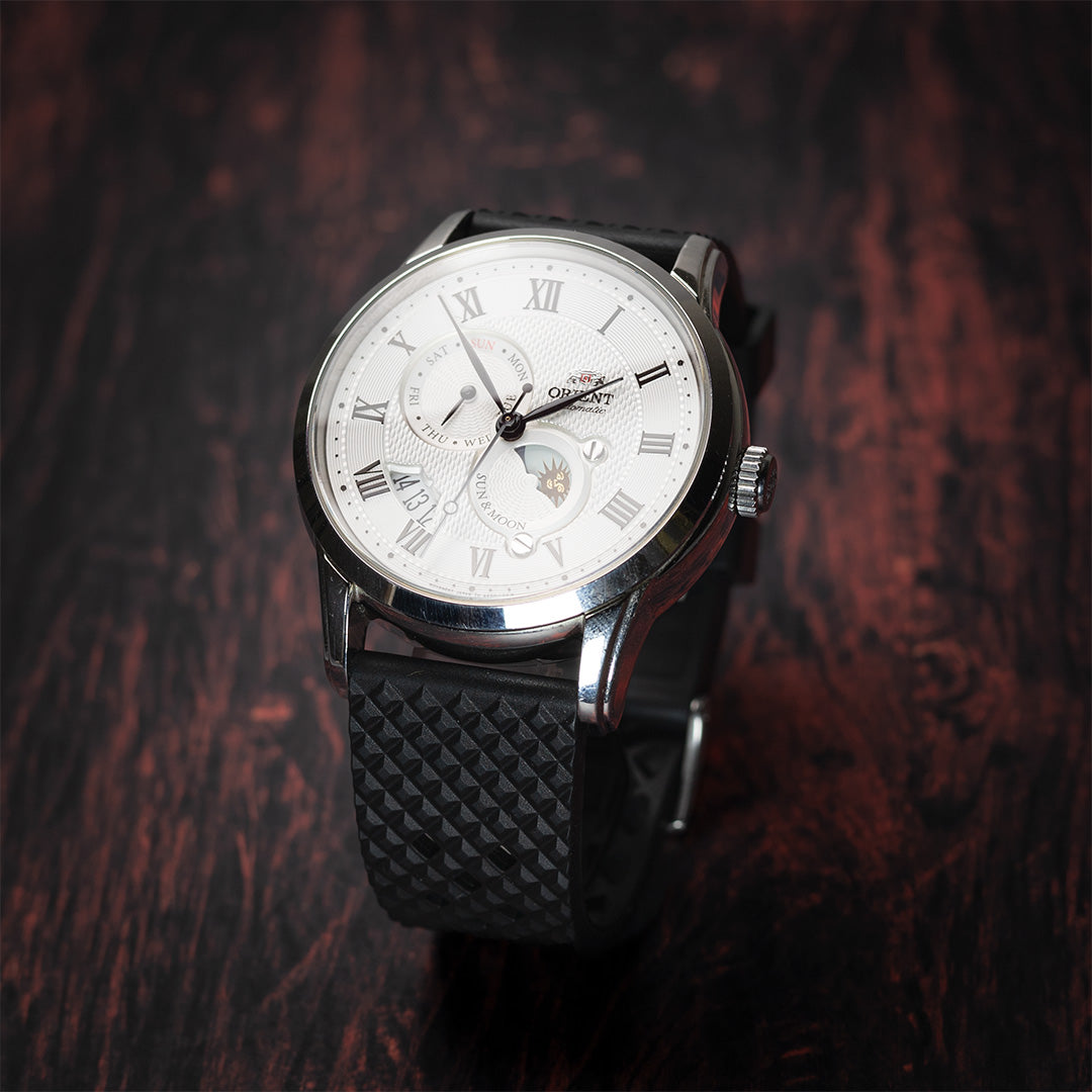 time+ FKM Rubber Tropical Quick Release Watch Strap Black