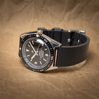 time+ FKM Rubber Smooth Quick Release Watch Strap Black