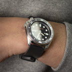 time+ FKM Rubber Smooth Quick Release Watch Strap Black