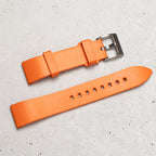 time+ FKM Rubber Smooth Quick Release Watch Strap / Orange, Front Side