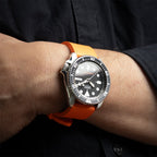 time+ FKM Rubber Smooth Quick Release Watch Strap / Orange