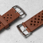 time+ FKM Rubber Tropical Quick Release Watch Strap Brown