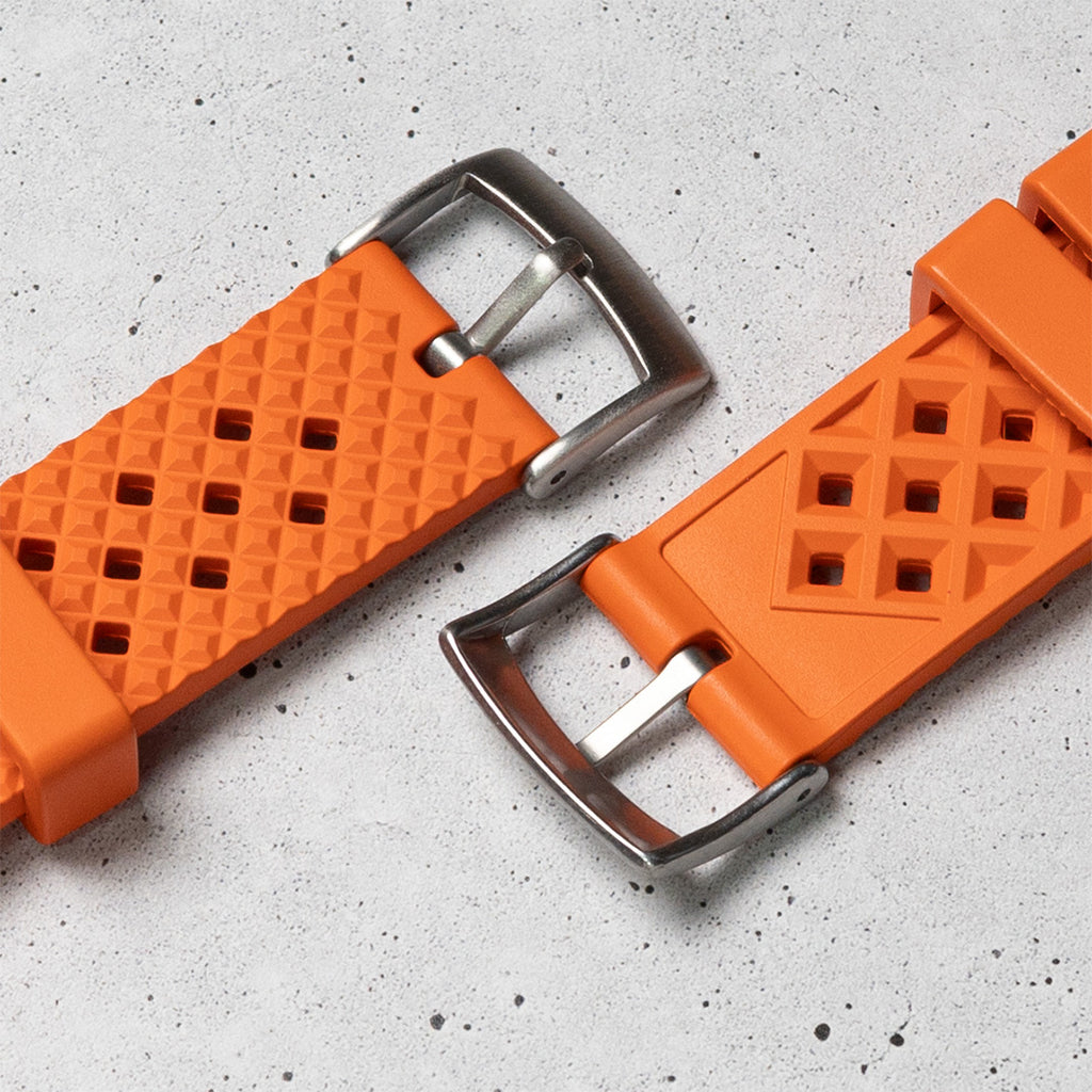time+ FKM Rubber Tropical Quick Release Watch Strap Orange