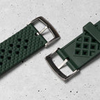time+ FKM Rubber Tropical Quick Release Watch Strap Green