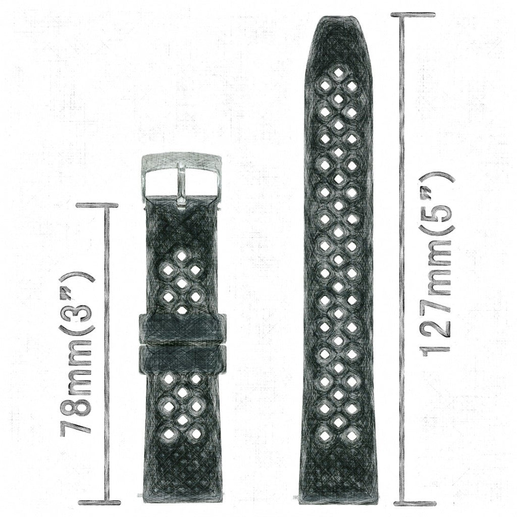 time+ FKM Rubber Tropical Quick Release Watch Strap, Length