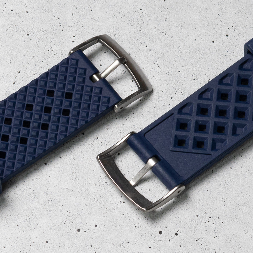 time+ FKM Rubber Tropical Quick Release Watch Strap Navy
