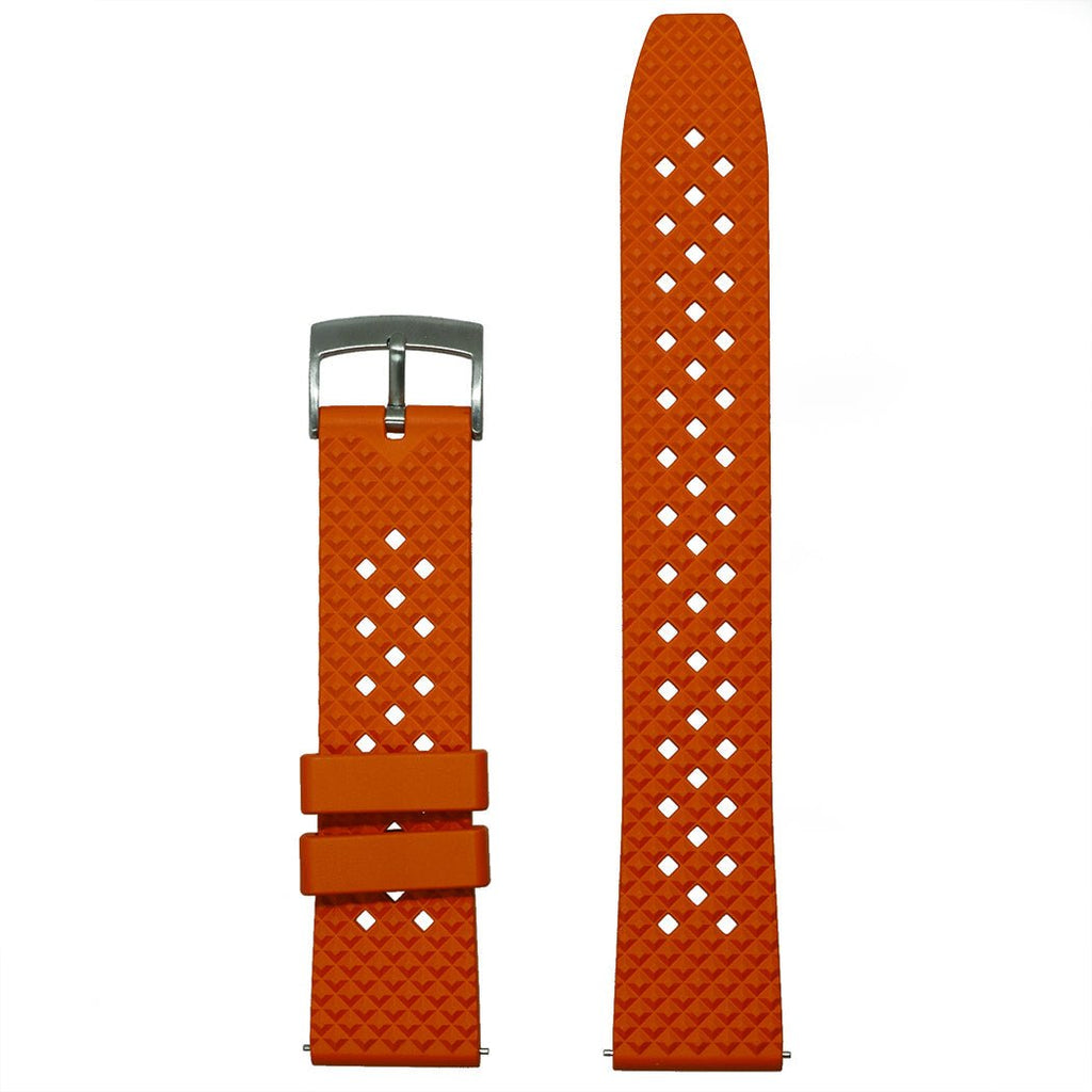 time+ FKM Rubber Tropical Quick Release Watch Strap Orange
