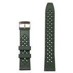 time+ FKM Rubber Tropical Quick Release Watch Strap Green