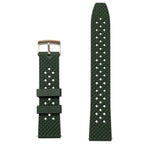 time+ FKM Rubber Tropical Quick Release Watch Strap Green