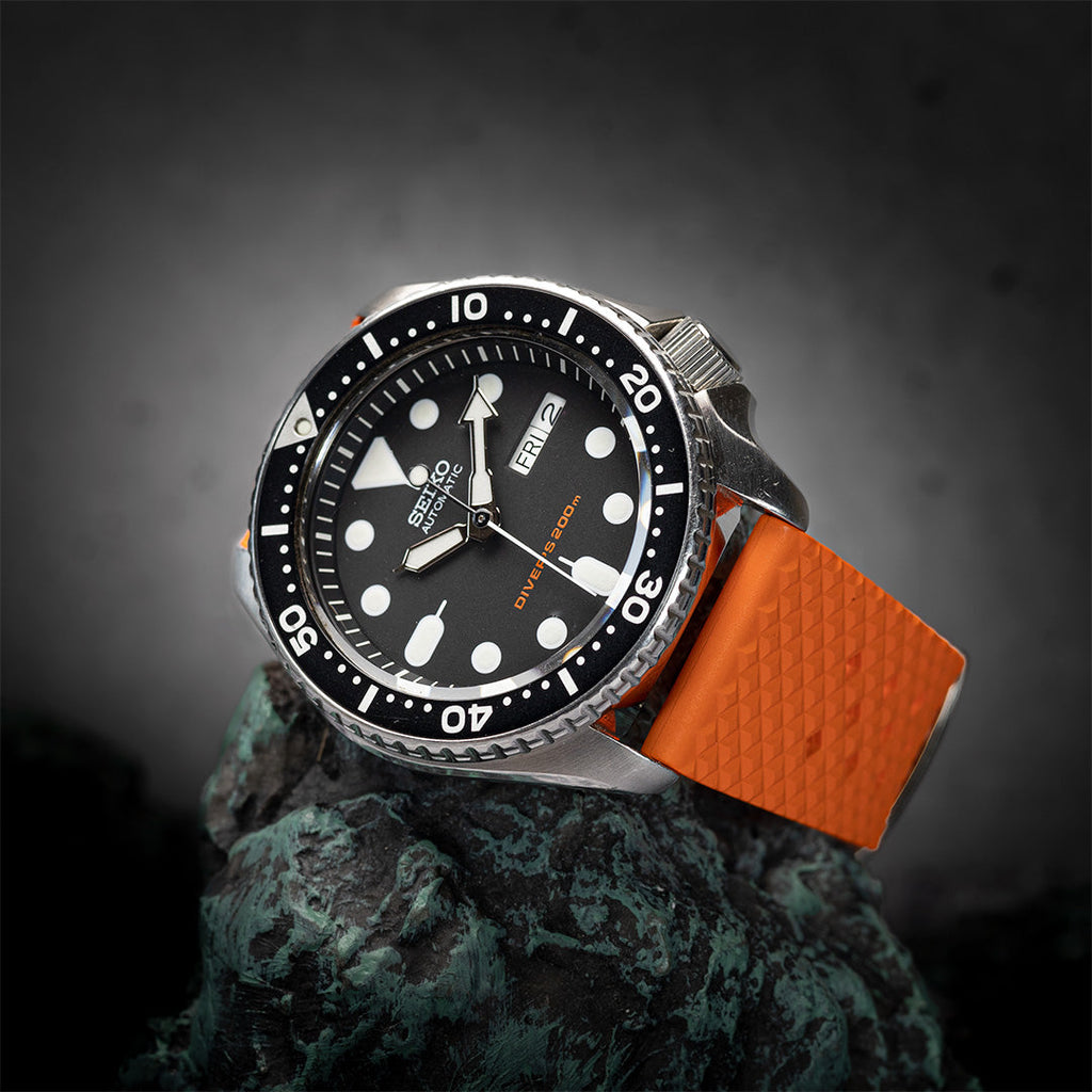 time+ FKM Rubber Tropical Quick Release Watch Strap Orange