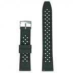 time+ FKM Rubber Tropical Quick Release Watch Strap Black
