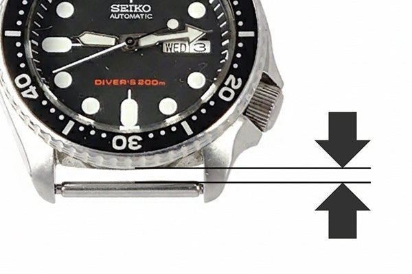 Gap between the watch case and the spring bar