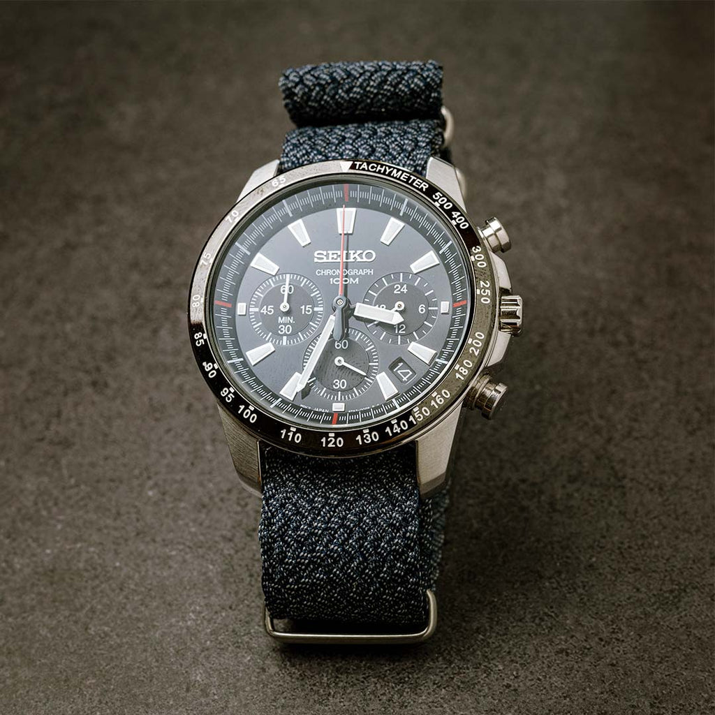 time+ Perlon Military Watch Strap Grey