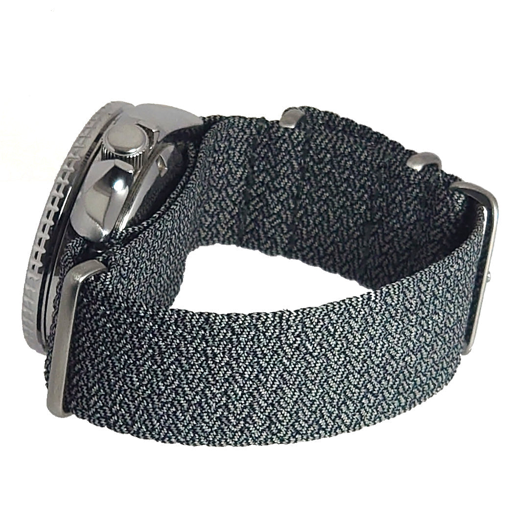 time+ Perlon Military Watch Strap Grey