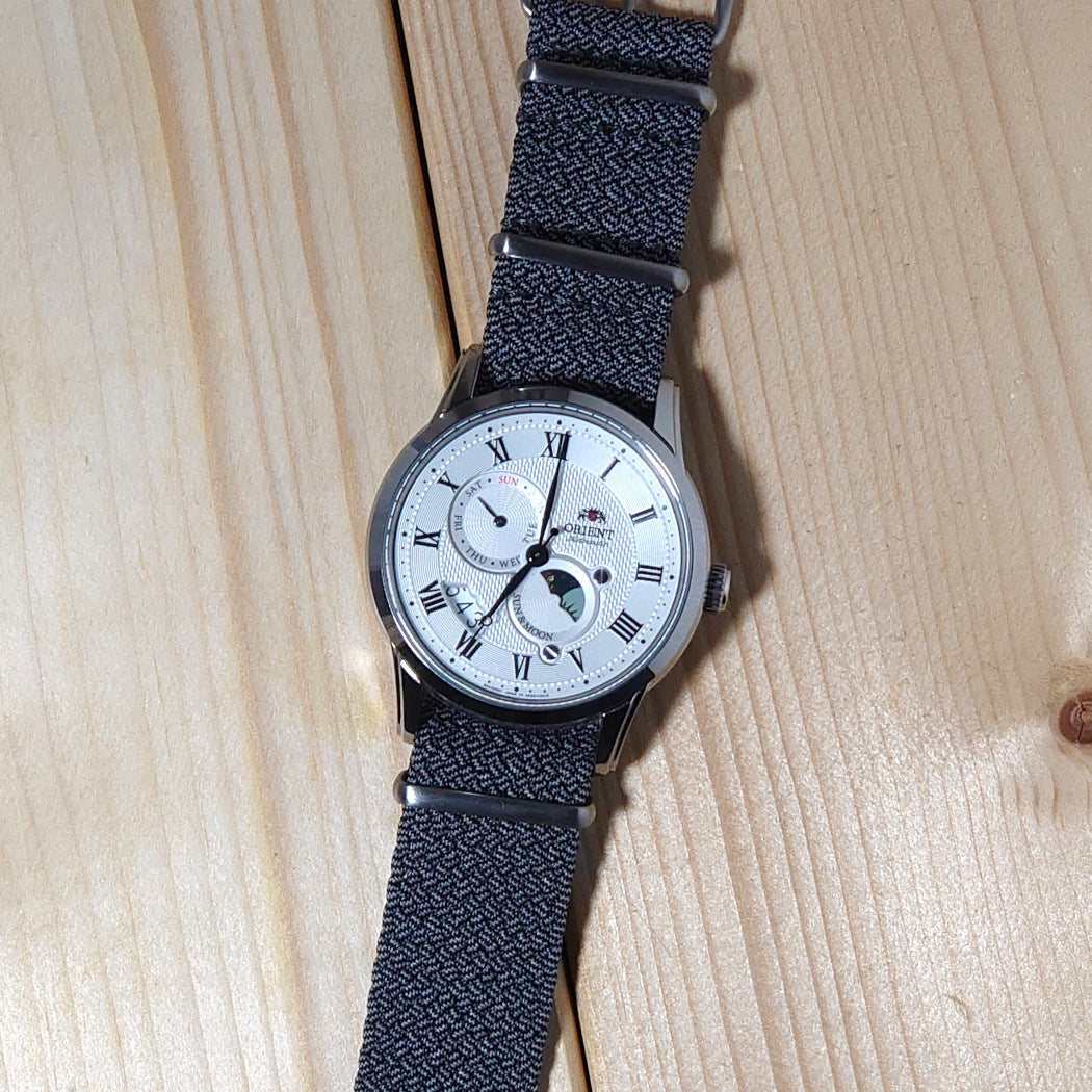 time+ Perlon Military Watch Strap Grey