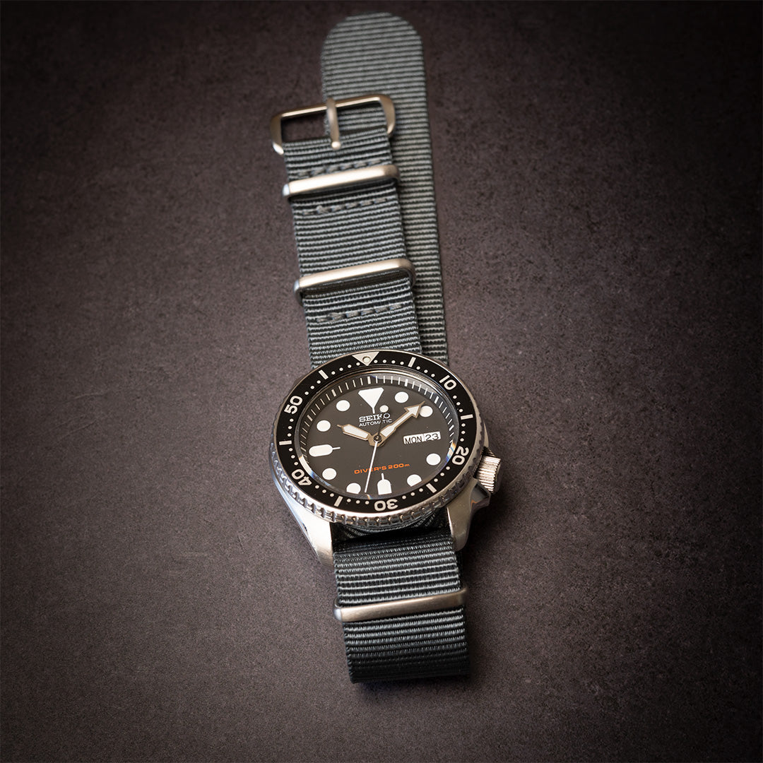 time+ Ballistic Nylon Military Watch Strap Dark Grey
