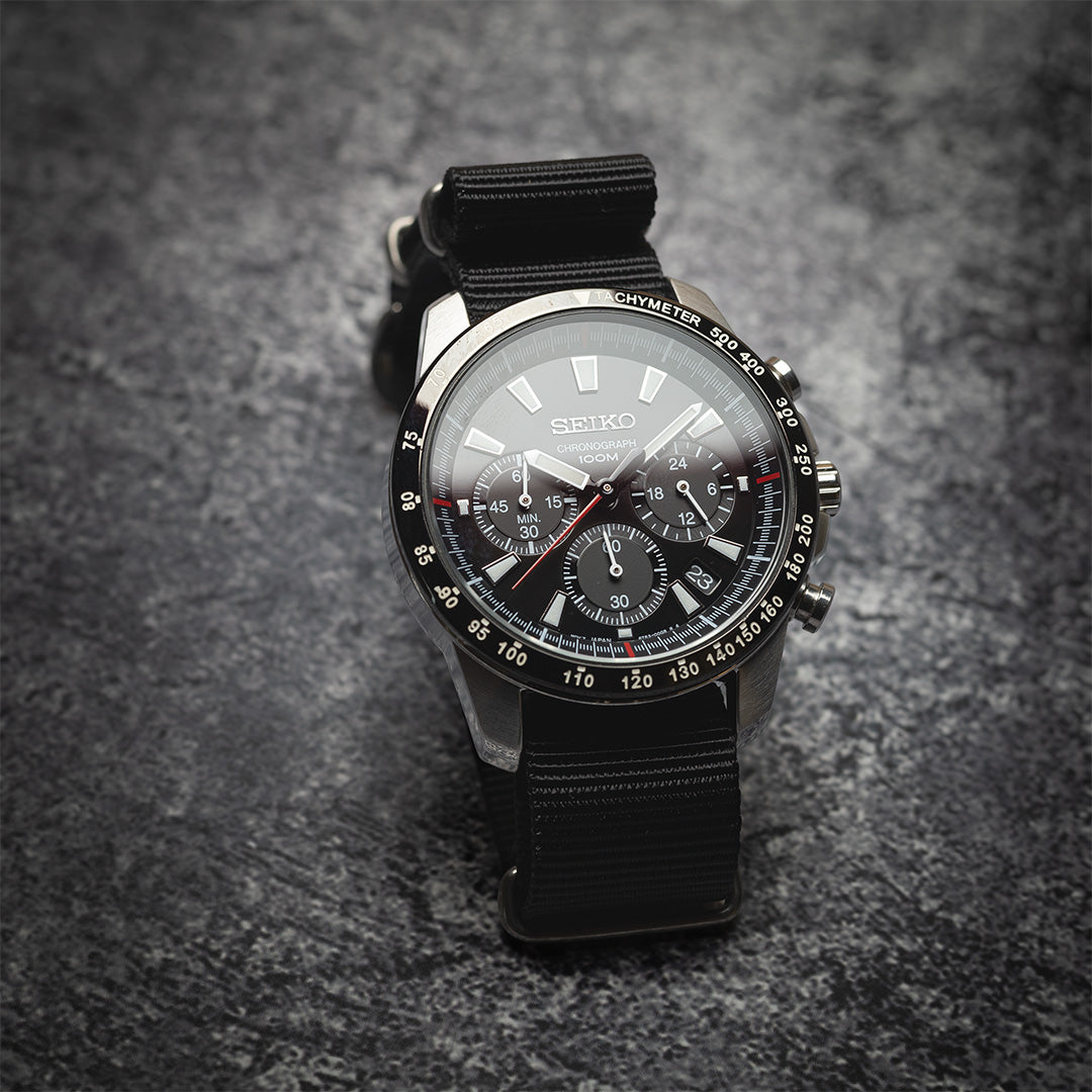 time+ バリスティックナイロン ミリタリーストラップ 時計ベルト ブラック