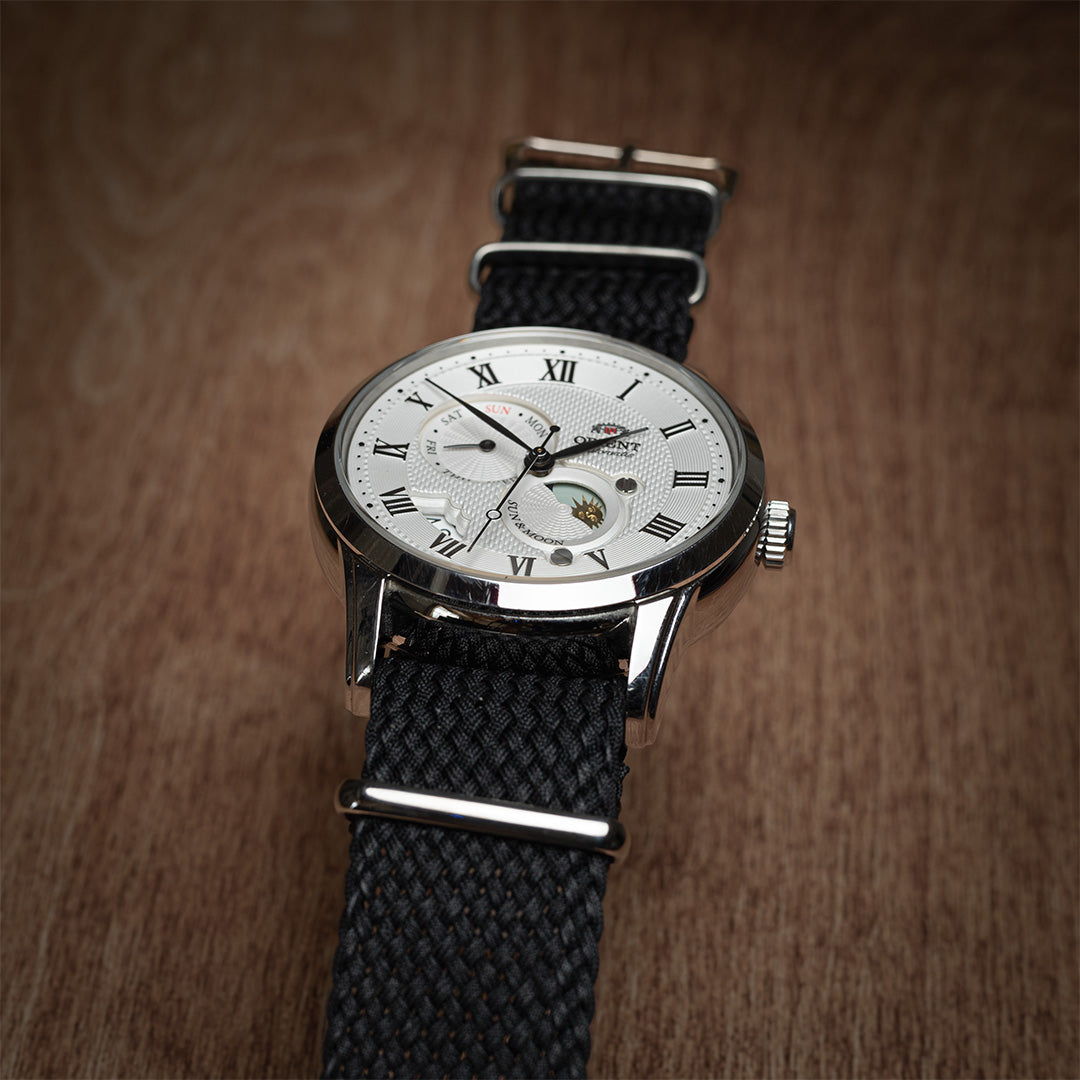 time+ Perlon Military Watch Strap Black