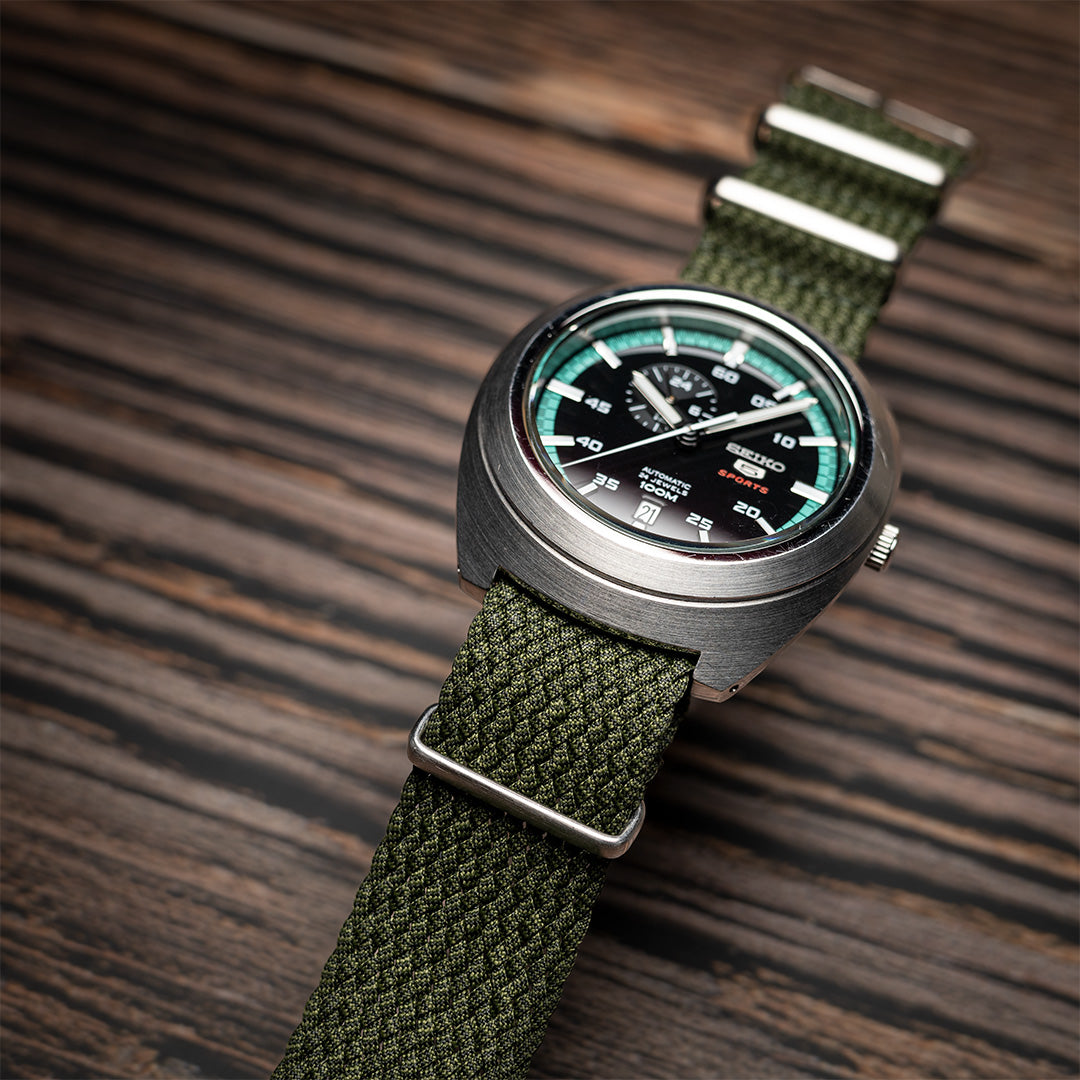 time+ Perlon Military Watch Strap Green