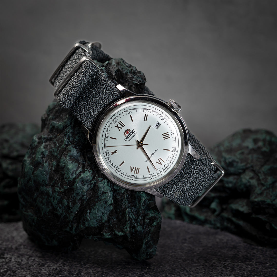 time+ Perlon Military Watch Strap Grey