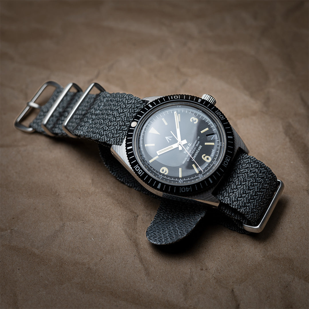 time+ Perlon Military Watch Strap Grey